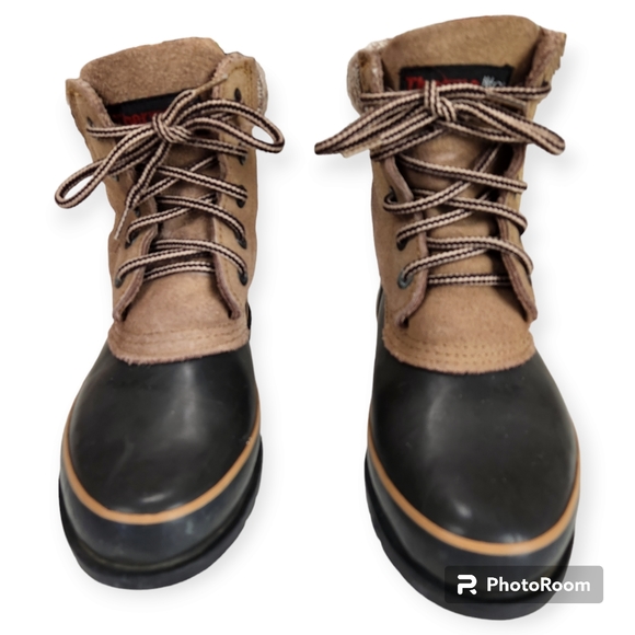 Cherokee Cabincore Duck Boots Brown Lined Steel Shank ThermoLite Snow Boots Sz 8 - Picture 2 of 10